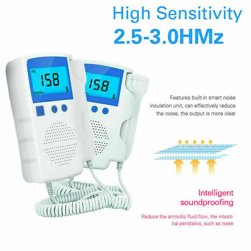 Color Prenatal Fetal Baby Heartbeat Monitor Meter 3.0 Mhz Probe Lcd Us